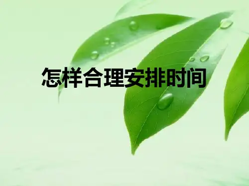道德与法治一上怎样合理安排时间公开课教案教学设计课件