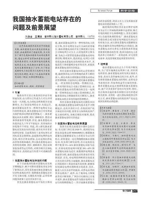 我国抽水蓄能电站存在的问题及前景展望