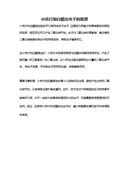 小苏打加白醋治虫子的原理