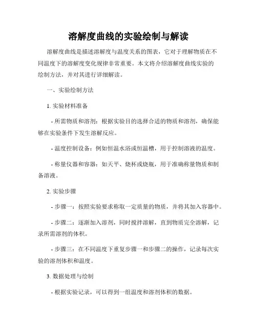 溶解度曲线的实验绘制与解读