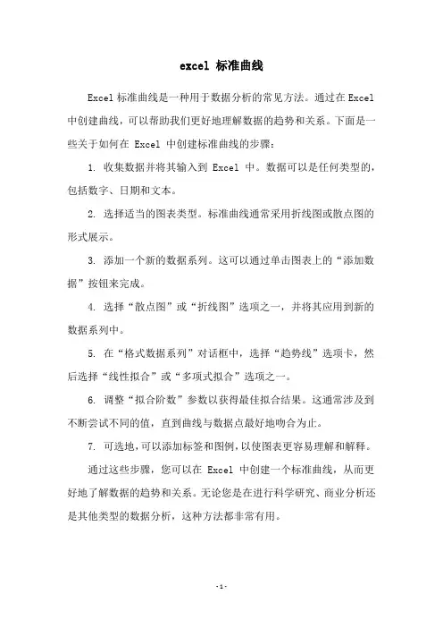 excel 标准曲线