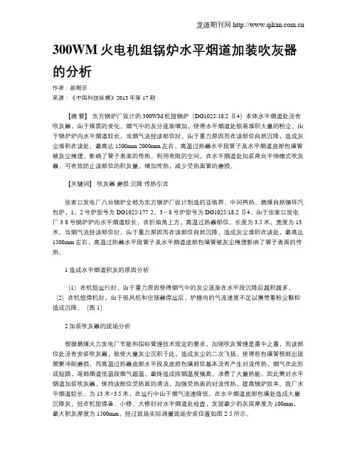 300WM火电机组锅炉水平烟道加装吹灰器的分析