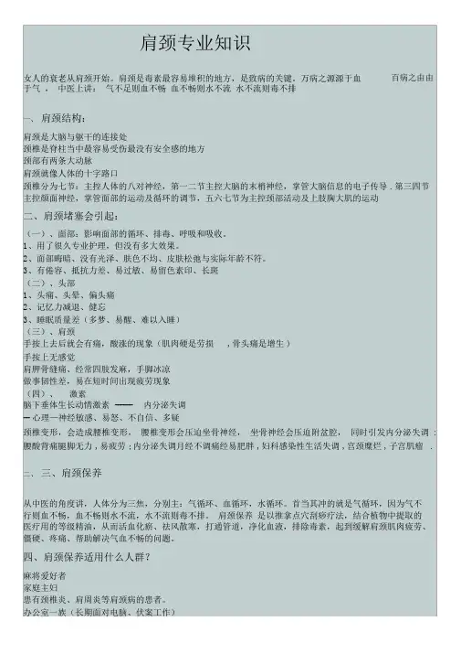 肩颈知识