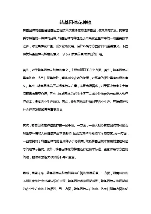 转基因棉花种植