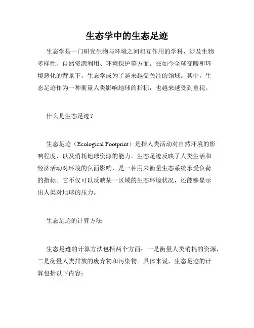 生态学中的生态足迹