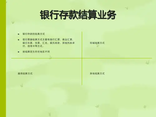 银行存款结算业务