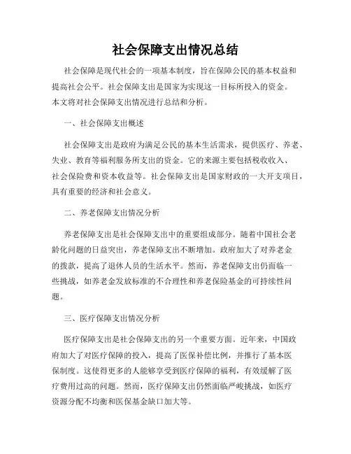 社会保障支出情况总结