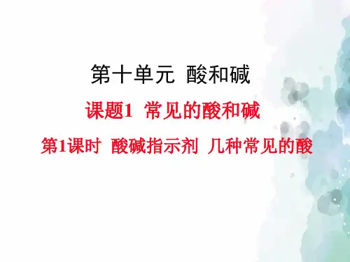 人教版-化学-九年级下册-常见的酸和碱 第1课时  酸碱指示剂  几种常见的酸