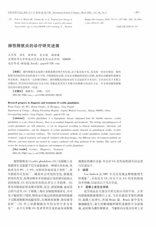 腺性膀胱炎的诊疗研究进展