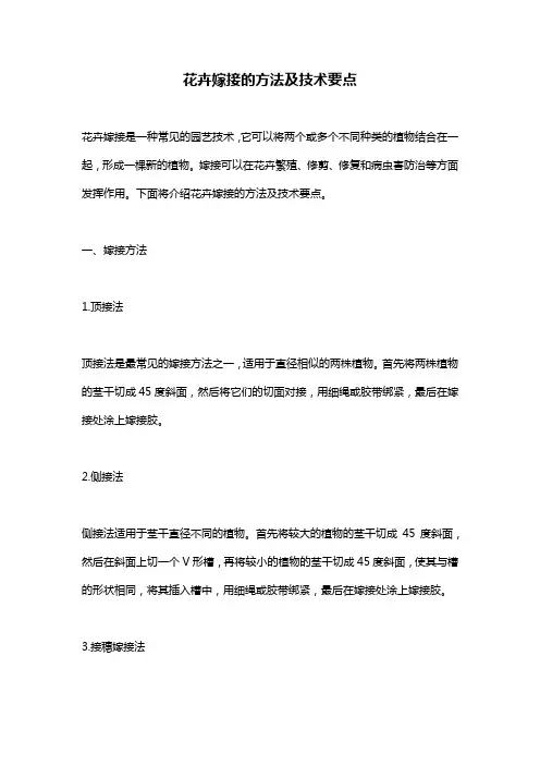 花卉嫁接的方法及技术要点