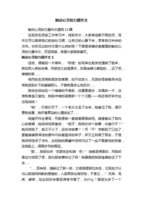 触动心灵的力量作文