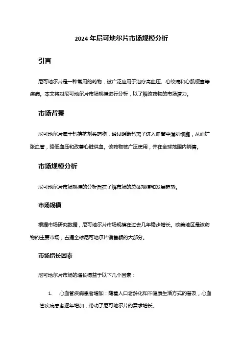 2024年尼可地尔片市场规模分析
