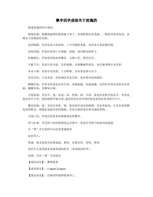 挚字四字成语关于玫瑰的
