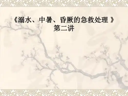 《溺水、中暑、昏厥的急救处理 》第二讲ppt课件