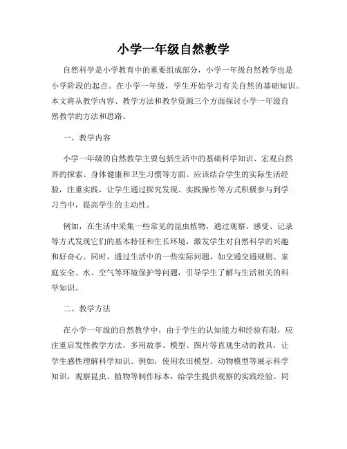 小学一年级自然教学