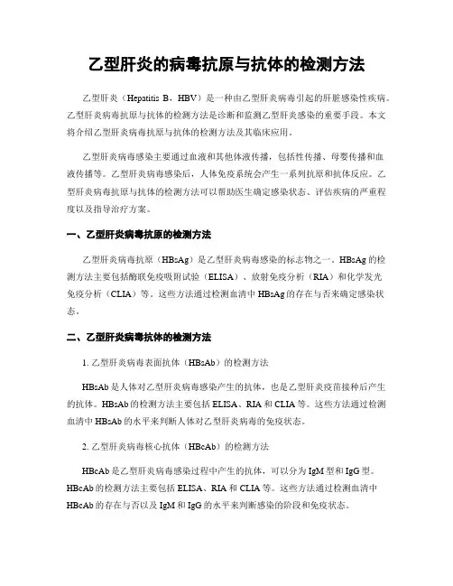 乙型肝炎的病毒抗原与抗体的检测方法