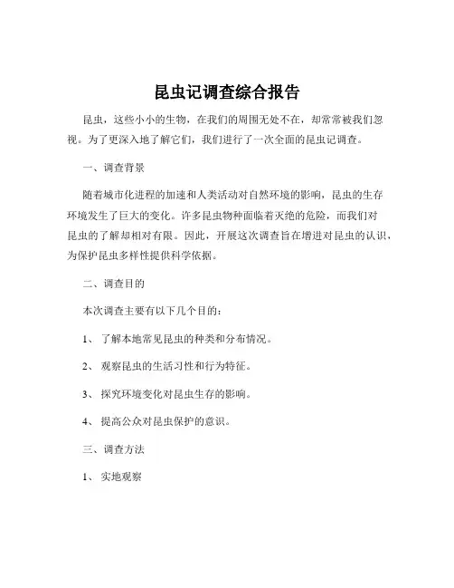 昆虫记调查综合报告