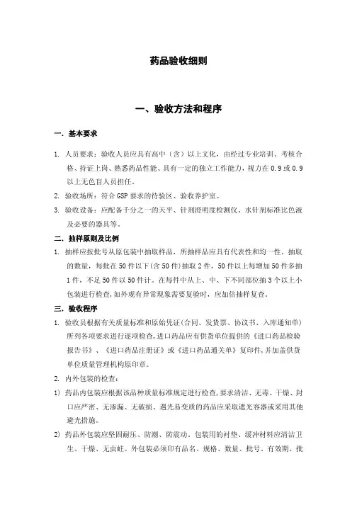 药品验收细则