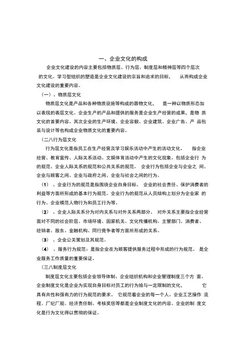 企业文化的构成