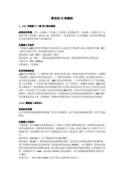 常用的20种塑料