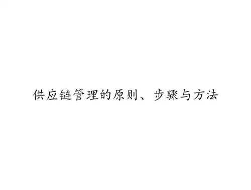 供应链管理的原则、步骤与方法
