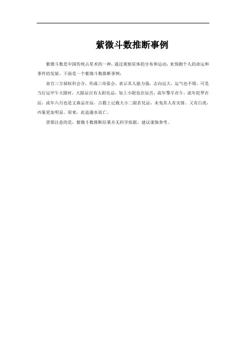 紫微斗数推断事例