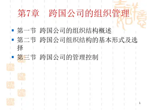 跨国公司的组织结构
