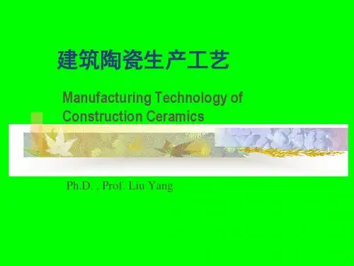 建筑陶瓷生产工艺ppt