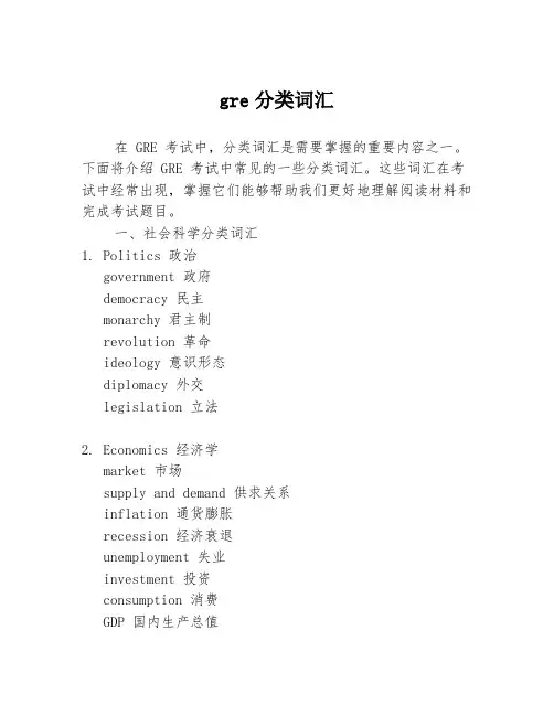 gre分类词汇