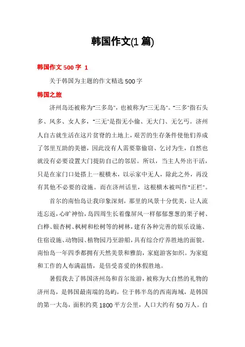 韩国作文(1篇)