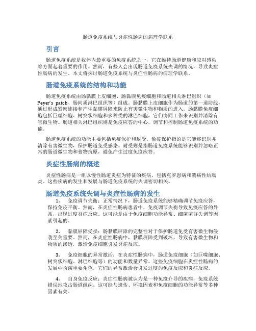 肠道免疫系统与炎症性肠病的病理学联系