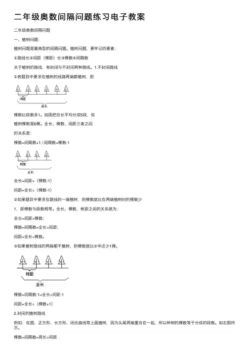 二年级奥数间隔问题练习电子教案