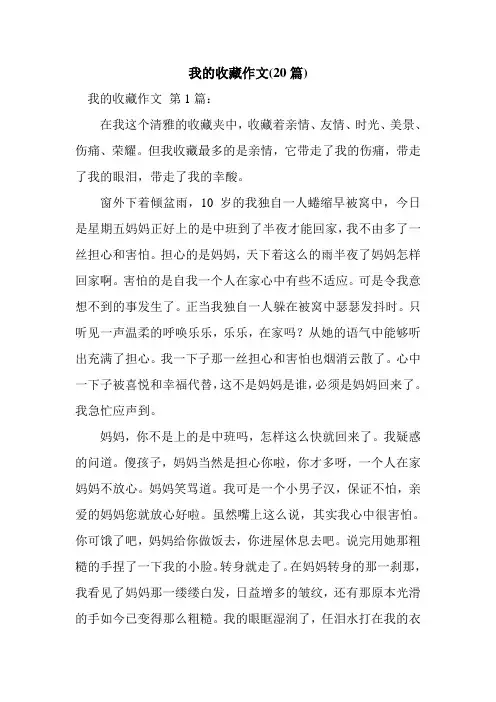 新整理我的收藏作文(20篇)