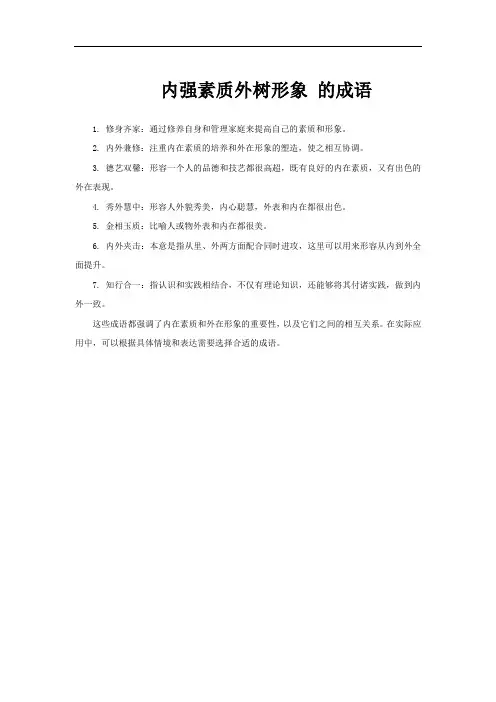 内强素质外树形象 的成语