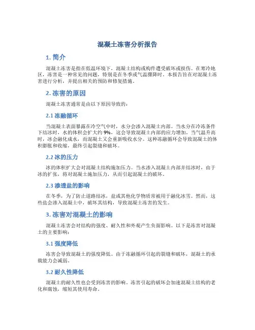 混凝土冻害分析报告