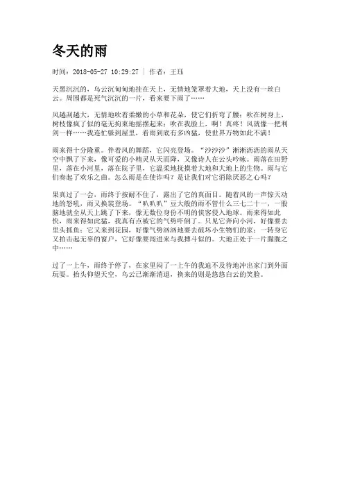 冬天的雨