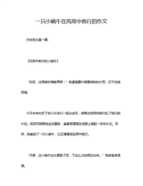 一只小蜗牛在风雨中前行的作文