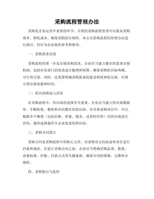 采购流程管理办法