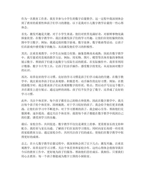 小儿数字教学启蒙心得体会