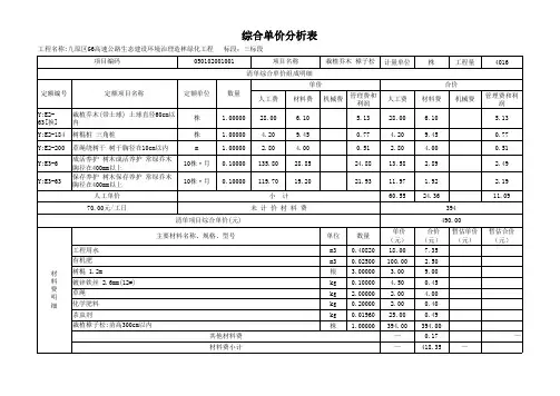 表-09 综合单价分析表