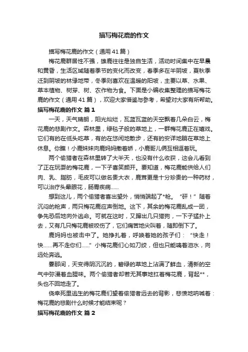 描写梅花鹿的作文