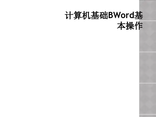 计算机基础BWord基本操作