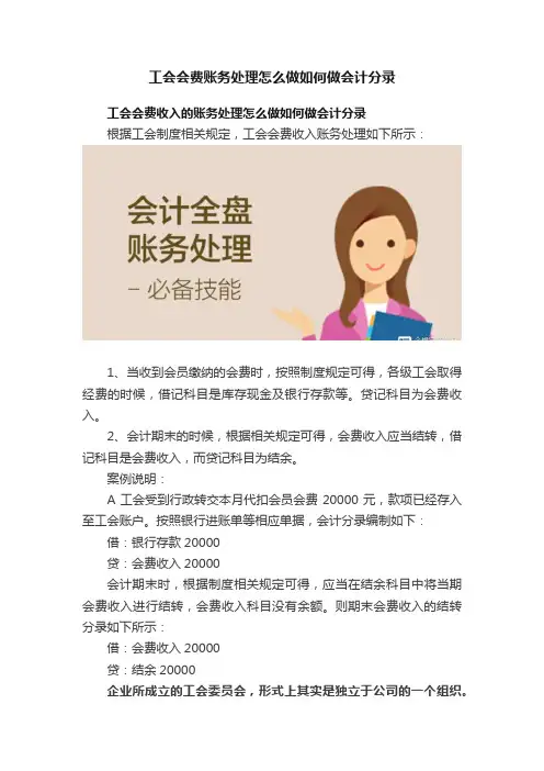 工会会费账务处理怎么做如何做会计分录
