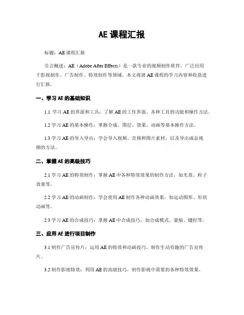 AE课程汇报