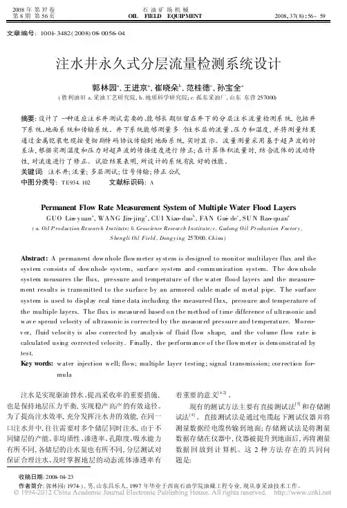 注水井永久式分层流量检测系统设计