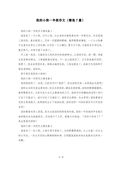 我的小狗一年级作文(精选7篇)