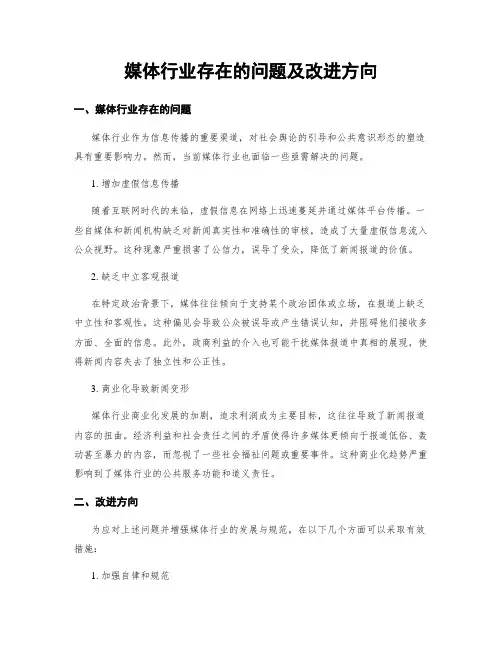 媒体行业存在的问题及改进方向 (3)
