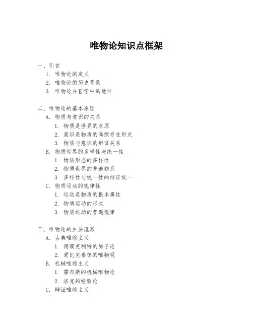 唯物论知识点框架