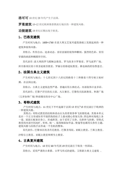 建筑风格和代表作.