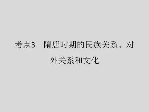 【大纲版】2012高考历史(名师一号)课件3.3隋唐时期的民族关系、对外关系和文化